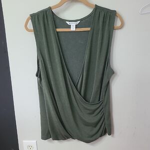Athleta Deep Green Wrapped Drape Tank Top Size XL